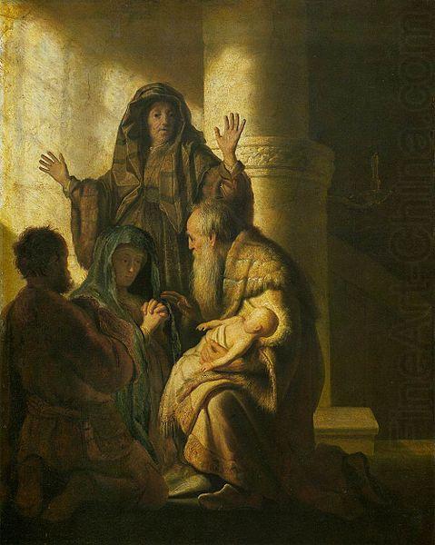 REMBRANDT Harmenszoon van Rijn Simeon and Anna Recognize the Lord in Jesus china oil painting image